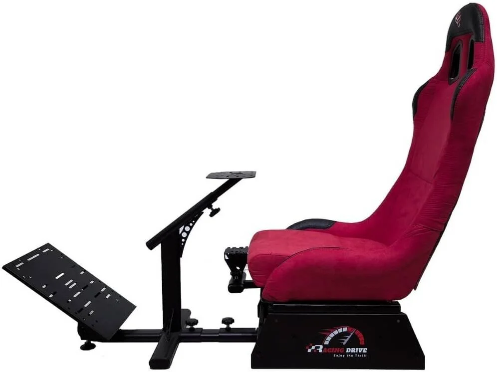 کابین خلبان شبیه ساز مسابقه ای GXM Next Level Racing، صندلی قابل تنظیم، پایه فرمان قابل تنظیم، پایه پدال چند منظوره، نگهدارنده دنده، ساختار محکم، قرمز | GX-T کابین خلبان شبیه ساز مسابقه ای GXM Next Level Racing، صندلی قابل تنظیم، پایه فرمان قابل تنظیم، پایه پدال چند منظوره، نگهدارنده دنده، ساختار محکم، قرمز | GX-T