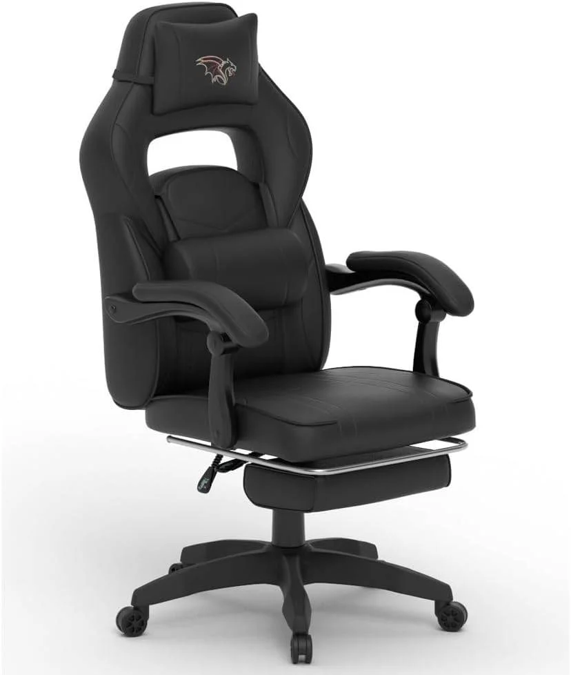 صندلی گیمینگ Mahmayi - مناسب برای بازی، طراحی ارگونومیک، ارتفاع قابل تنظیم، بالشتک های کمری، چرخان، زیرپایی، تنظیم شیب، چرخ های PU - تجربه و راحتی بازی خود را ارتقا دهید (مشکی) صندلی گیمینگ Mahmayi - مناسب برای بازی، طراحی ارگونومیک، ارتفاع قابل تنظیم، بالشتک های کمری، چرخان، زیرپایی، تنظیم شیب، چرخ های PU - تجربه و راحتی بازی خود را ارتقا دهید (مشکی)