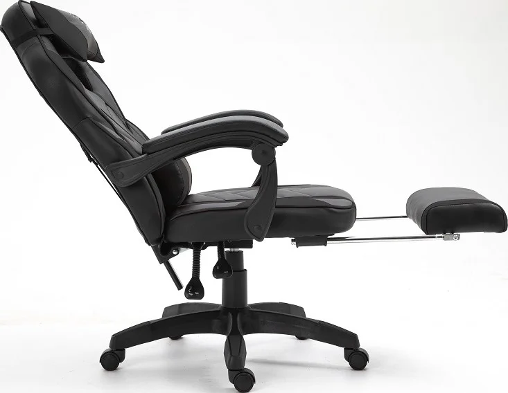 صندلی گیمینگ پشتی بلند ماه مای مدل چرم مصنوعی (خاکستری-مشکی)