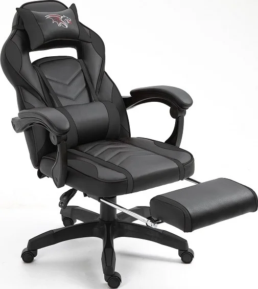 صندلی گیمینگ پشتی بلند ماه مای مدل چرم مصنوعی (خاکستری-مشکی)