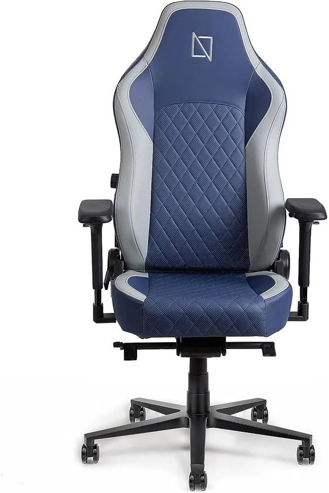 صندلی گیمینگ ارگونومیک چرمی Navodesk APEX Cloud، صندلی پشتی بلند با قابلیت خم شدن 155 درجه، دسته فلزی 4D، تکیه گاه سر مموری فوم مغناطیسی، پشتیبانی کمری، چرخ های 60 میلی متری، آبی تیره | B0CCYVMSMV