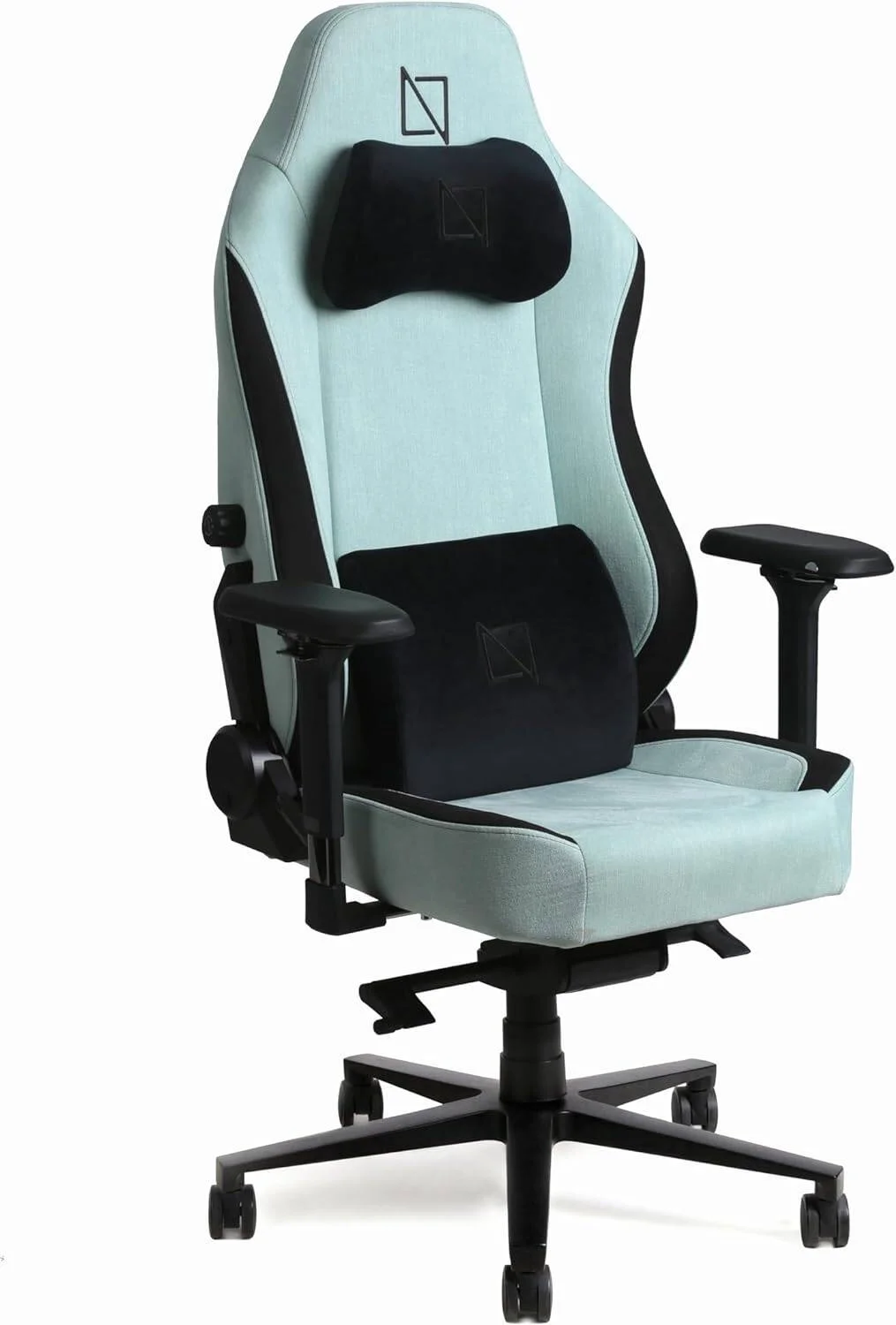 صندلی گیمینگ Navodesk APEX، پارچه نرم، ارگونومیک ممتاز، بالشتک های فوم حافظه دار، تکیه گاه سر مغناطیسی، پشتیبانی کمری یکپارچه، پشتیبانی کمری قابل تنظیم داخلی و دسته 4D، سبز نعنایی | APEX-MGREEN