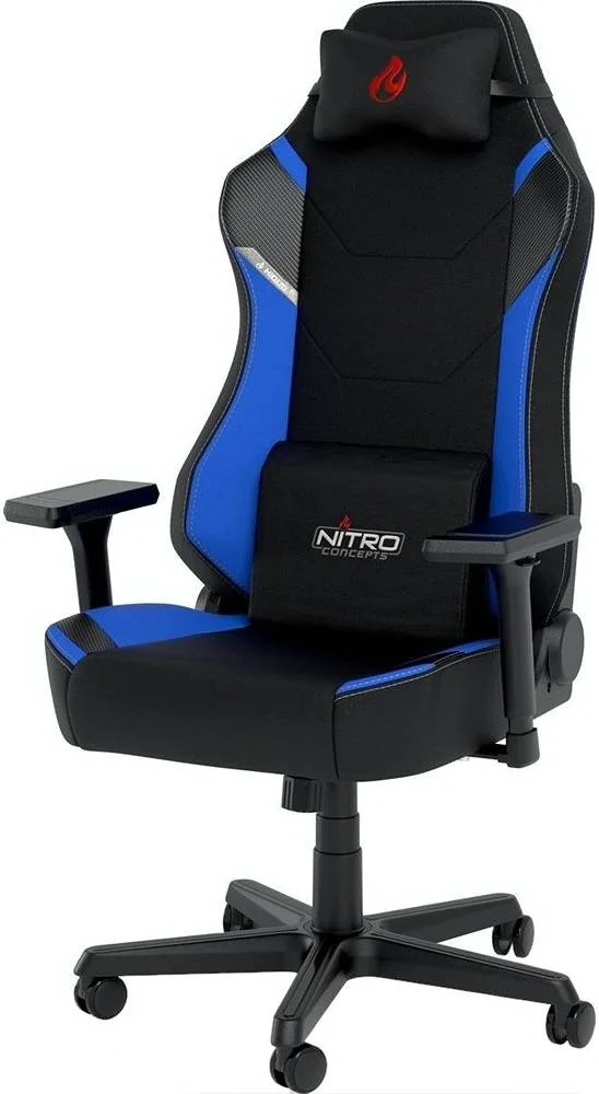 صندلی گیمینگ Nitro Concepts X1000، دارای دستههای سه جهته، مکانیزم الاکلنگی تا 14 درجه، روکش فوم سرد، چرخهای پلییورتان، حداکثر وزن 135 کیلوگرم، مشکی / آبی | 676218 صندلی گیمینگ Nitro Concepts X1000، دارای دستههای سه جهته، مکانیزم الاکلنگی تا 14 درجه، روکش فوم سرد، چرخهای پلییورتان، حداکثر وزن 135 کیلوگرم، مشکی / آبی | 676218