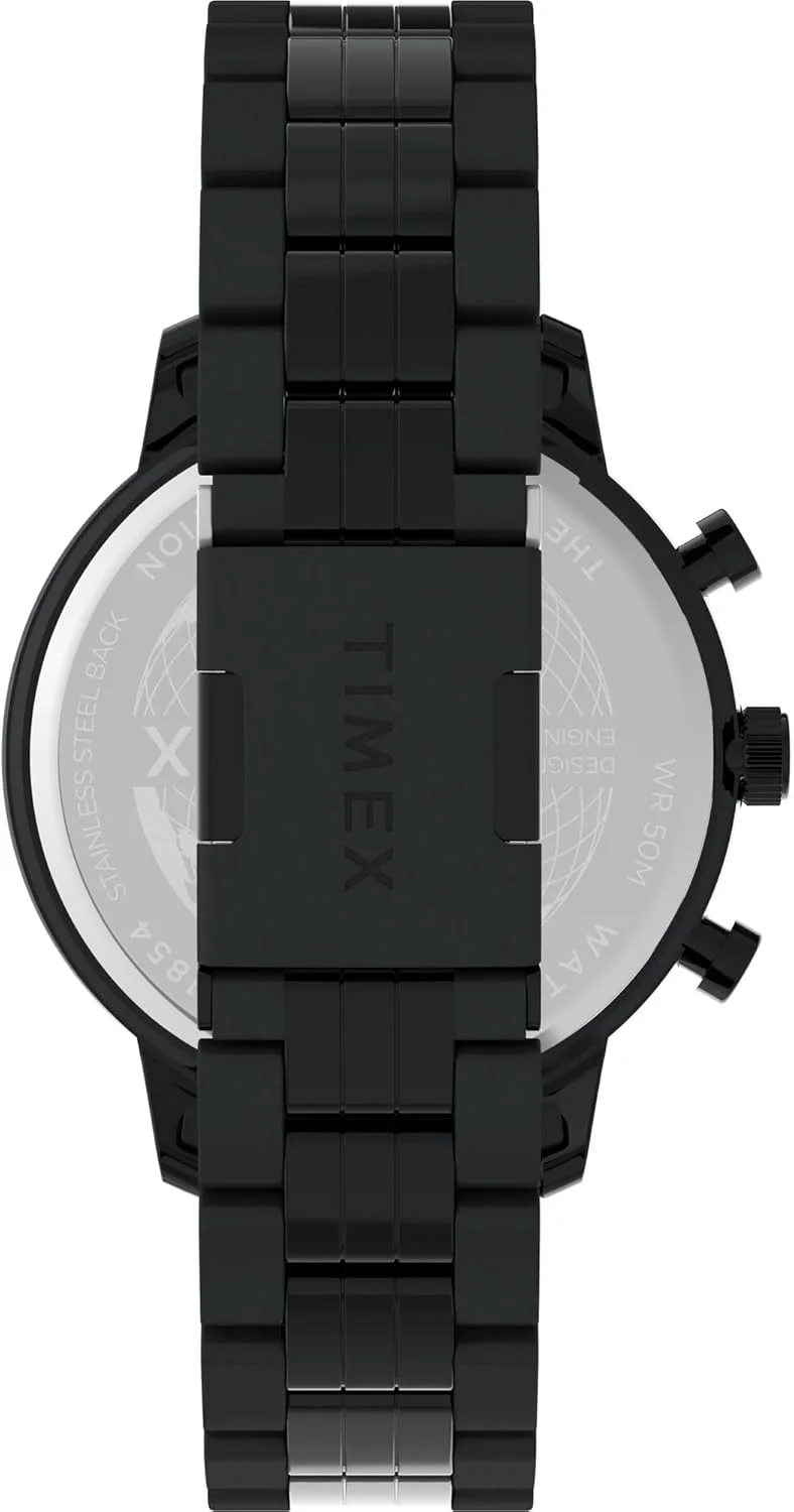 ساعت مچی مردانه تایمکس شیکاگو کرونوگراف 45 میلی‌متری - بند مشکی صفحه مشکی بدنه مشکی، مشکی