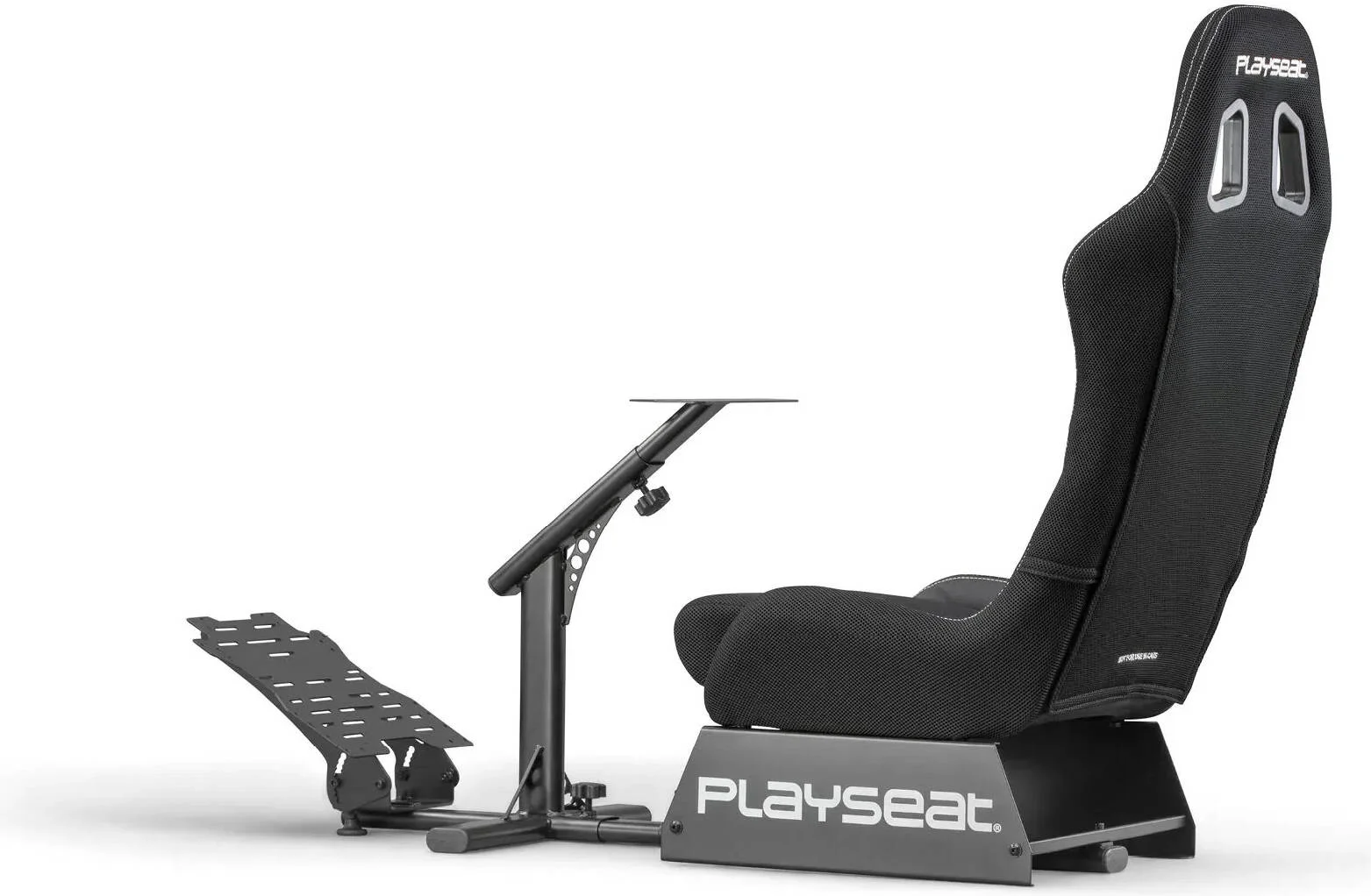 صندلی بازی Playseat Evolution، روکش صندلی وینیل، ظرفیت وزنی تا 122 کیلوگرم، سیستم تاشو، چارچوب قابل تنظیم، ارتفاع فرمان و صفحه پدال، سازگاری گسترده، مشکی | REM.00004