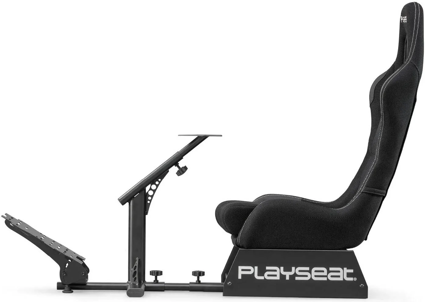 صندلی بازی Playseat Evolution، روکش صندلی وینیل، ظرفیت وزنی تا 122 کیلوگرم، سیستم تاشو، چارچوب قابل تنظیم، ارتفاع فرمان و صفحه پدال، سازگاری گسترده، مشکی | REM.00004