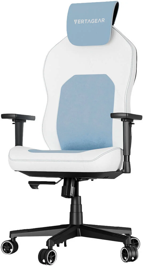 صندلی گیمینگ ارگونومیک Vertagear SL1800، کمری ContourMax، نشیمنگاه VertaAir، ظرفیت وزنی تا 100 کیلوگرم، مناسب برای قد تا 178 سانتی متر، بالابر گازی کلاس 4، آبی / سفید | VG-SL1800_BL