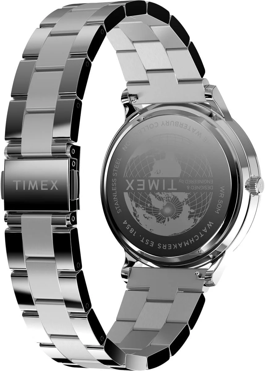 ساعت مچی عقربه ای مردانه تایمکس با بند استیل ضد زنگ TW2W75700، نقره ای، TW2W75700-AMZUK