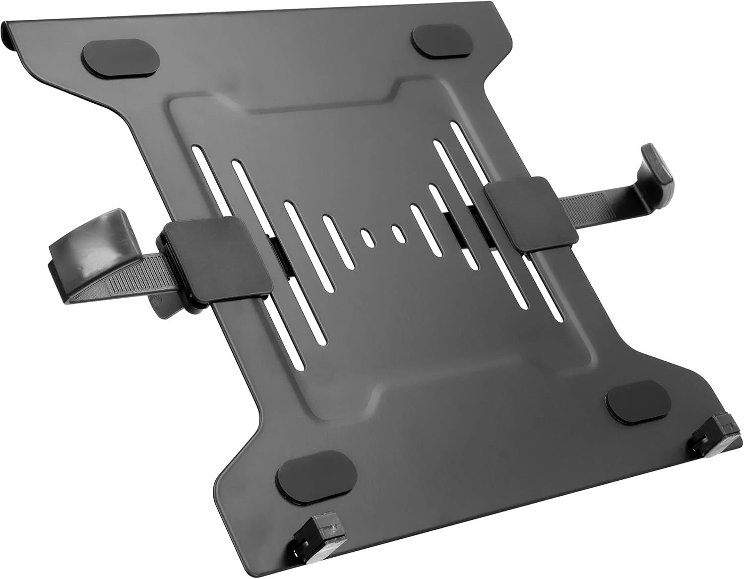 سینی نگهدارنده لپ‌تاپ قابل نصب VESA | اتصال بازویی نگهدارنده لپ‌تاپ | سینی نوت‌بوک دارای تهویه | گیره سینی لپ‌تاپ برای پایه مانیتور VESA با ابعاد 75 و 100 میلی‌متر