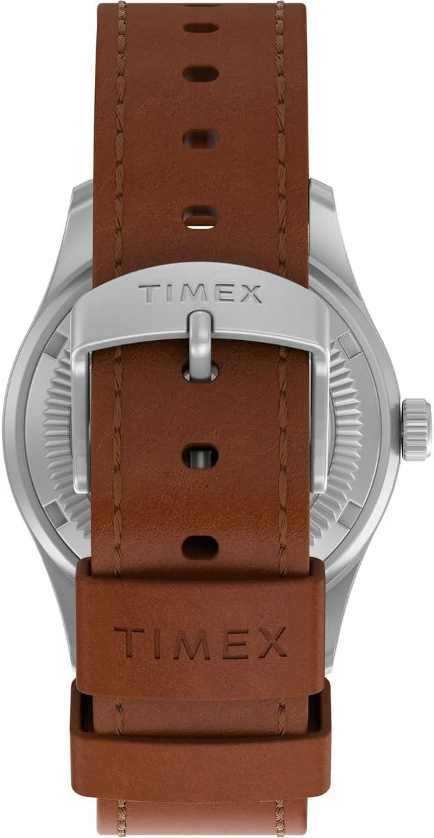 ساعت مچی عقربه‌ای مردانه تایمکس با کوک دستی و بند چرمی مدل TW2V00700، قهوه‌ای، بند