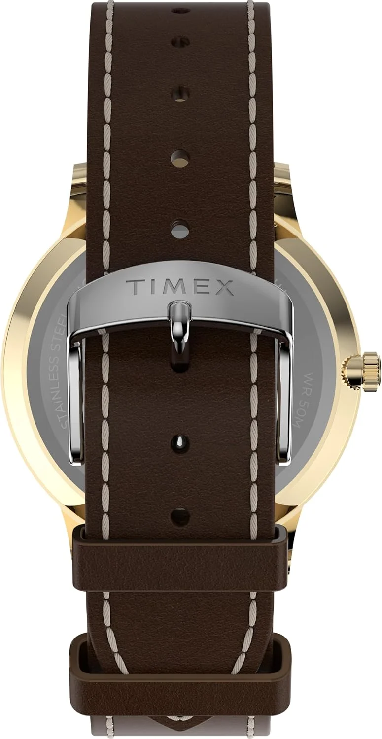 ساعت مچی عقربه ای مردانه تایمکس با بند چرمی مدل TW2W84400