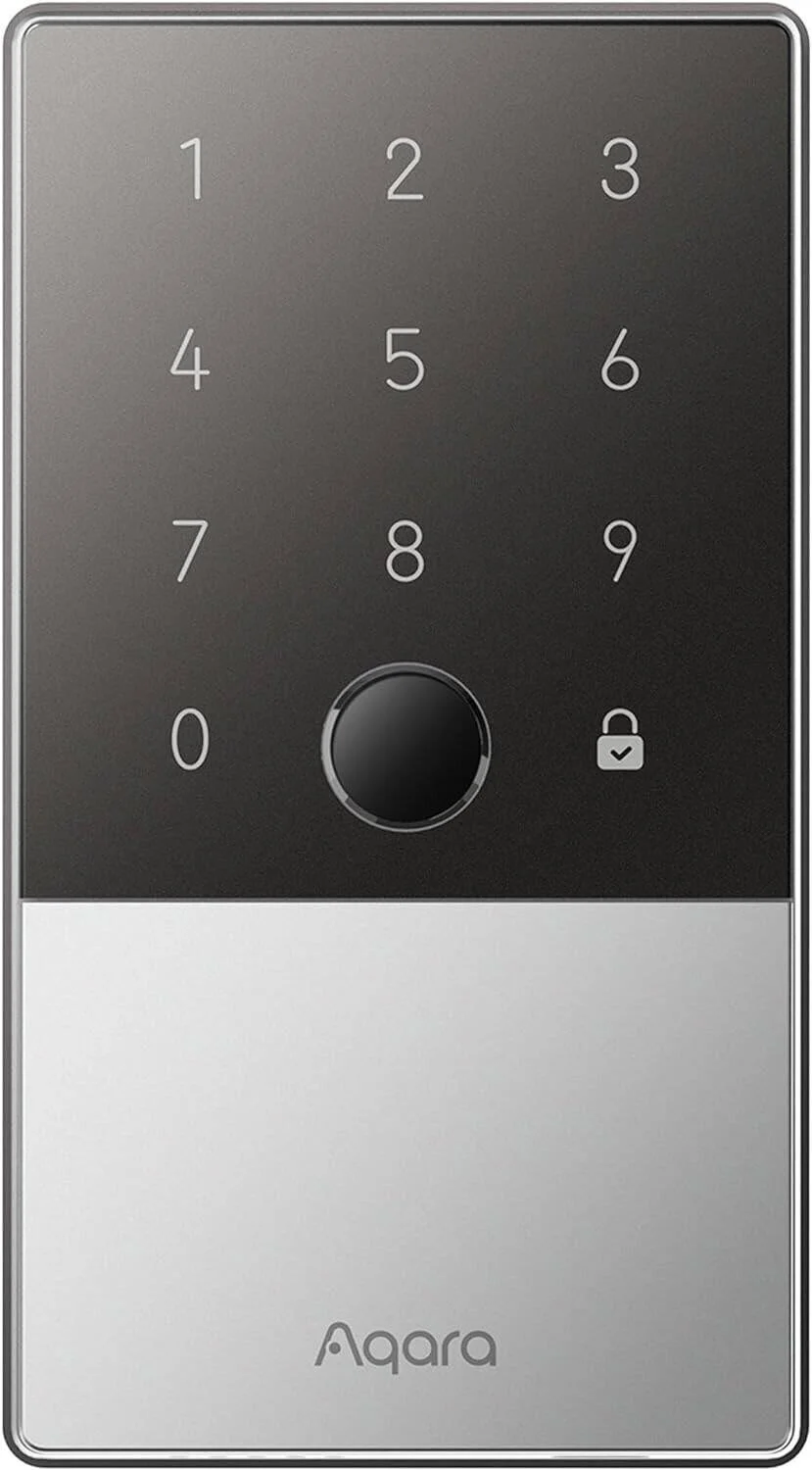 قفل هوشمند Aqara U100، قفل درب ورودی بدون کلید اثر انگشت با کلید خانه اپل، صفحه کلید لمسی، قفل الکترونیکی بلوتوثی، ضد آب و هوا IP65، پشتیبانی از Apple HomeKit، Alexa، Google، IFTTT، نقره ای