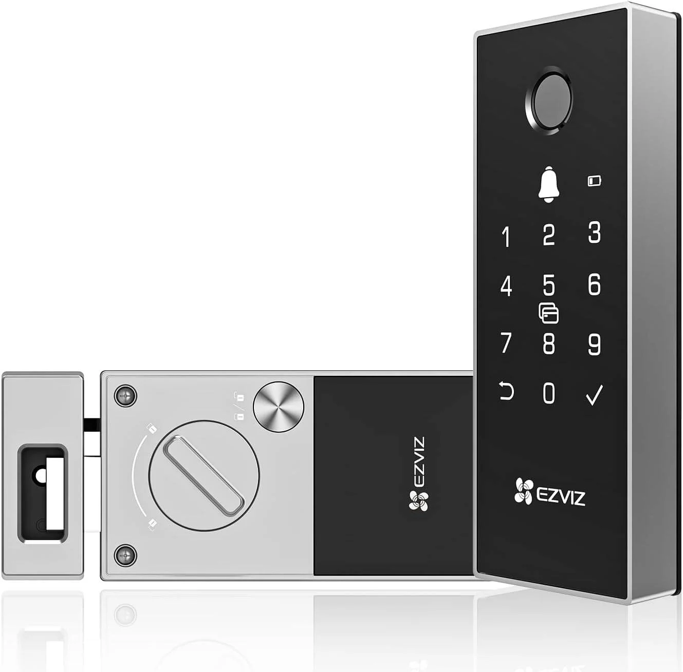 قفل ریم هوشمند EZVIZ DL03 PRO، دارای بلوتوث و وای فای، ورود بدون کلید چندگانه، کنترل از راه دور، هشدارهای ضد دستکاری، نصب آسان، ویژگی های امنیتی پیشرفته | CS-DL03-R100-WBCP-GR(O-STD)