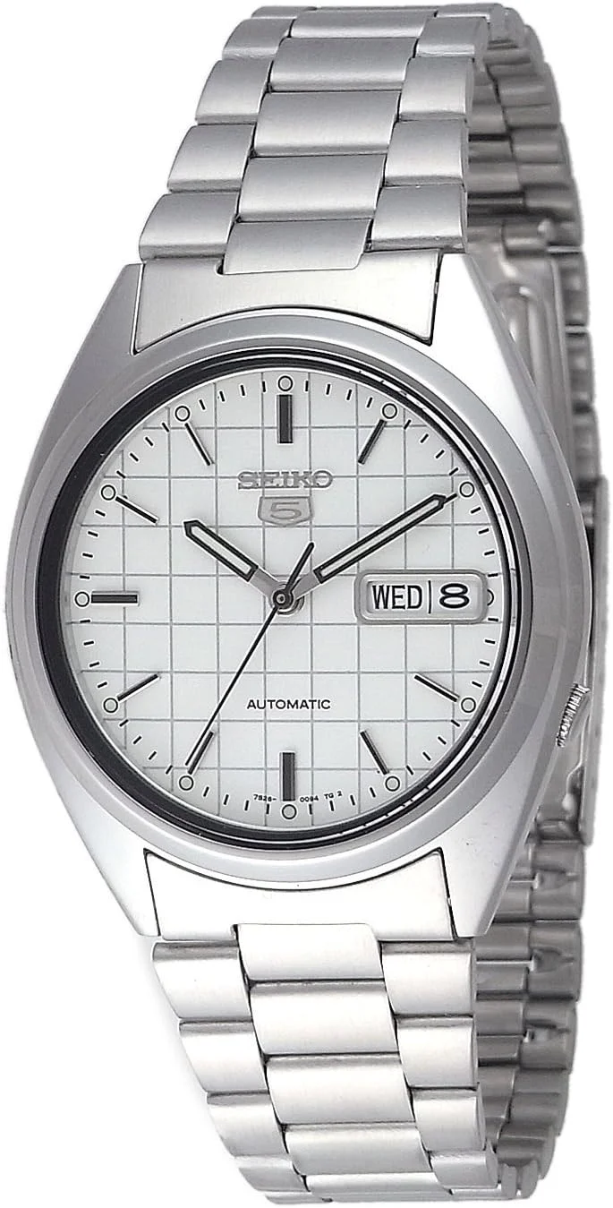 ساعت مچی مردانه سیکو با صفحه سفید و بند استیل - SNXF05K1، دستبند