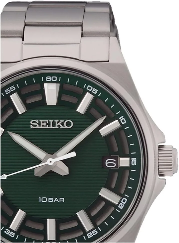 ساعت مچی مردانه سیکو کوارتز استیل/سبز SUR503P1، نقره ای ساعت مچی مردانه سیکو کوارتز استیل/سبز SUR503P1، نقره ای