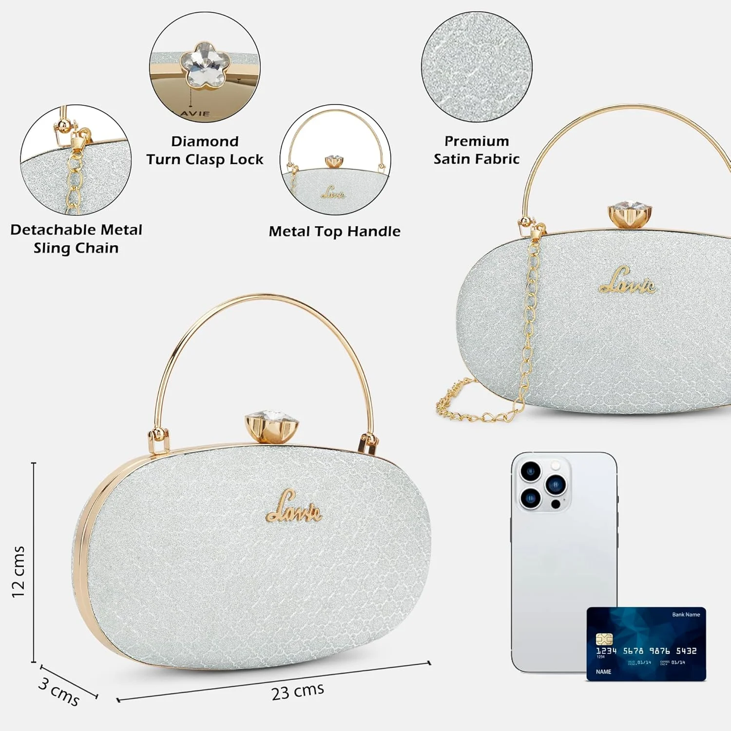 کیف کلاچ زنانه لاوی مدل Jazz | کیف دستی مجلسی زنانه