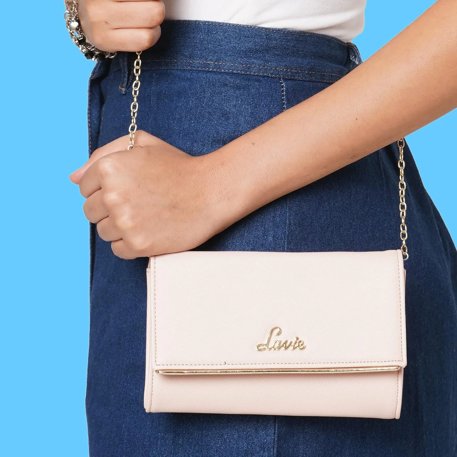 کیف کلاچ زنانه لاوی (سفید، مروارید)