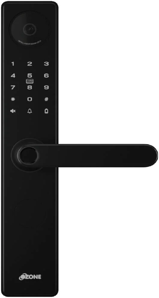 قفل درب هوشمند وای فای Ozone Morphy NXT-i، دوربین فیلمبرداری HD یکپارچه، دکمه ایمنی کودک، باز کردن قفل از راه دور، آلارم ورود غیرمجاز، حالت ترکیبی دوگانه، دسترسی 4 طرفه، مشکی | OZ-FDL-02-LIFE-NXT-i