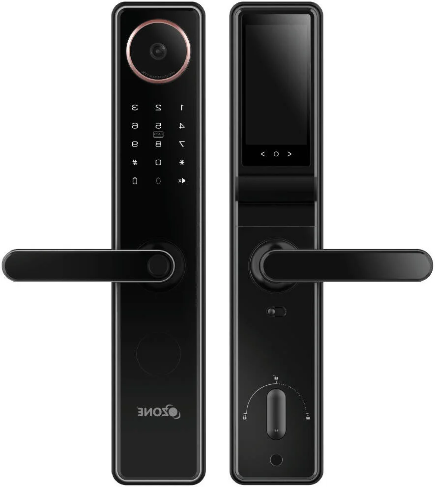 قفل درب هوشمند وای فای Ozone Morphy NXT-i، دوربین فیلمبرداری HD یکپارچه، دکمه ایمنی کودک، باز کردن قفل از راه دور، آلارم ورود غیرمجاز، حالت ترکیبی دوگانه، دسترسی 4 طرفه، مشکی | OZ-FDL-02-LIFE-NXT-i