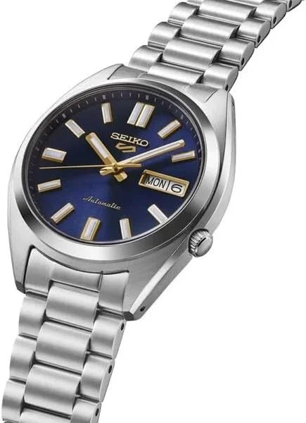 ساعت مچی مردانه سیکو مدل SRPL55K1 5 Sports SNXS، بدنه استیل ضد زنگ، اتوماتیک، سایز قاب 37.4 میلی متر، آبی/نقره ای