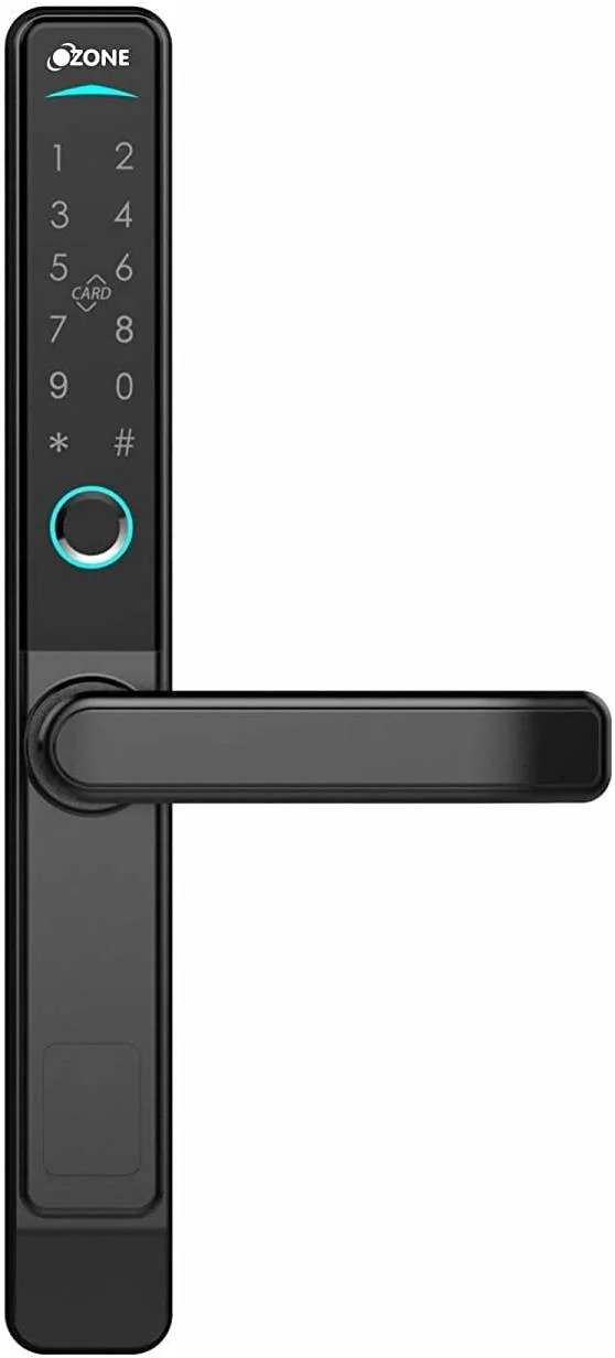 قفل هوشمند درب باریک اوزون، حالت عبور، رمز عبور ضد سرقت، ردیابی ممیزی، مصرف برق پایین، ترکیب اعداد 6 - 15 رقمی، باتری آلکالاین AAA، مشکی | OZ-FDL-33 Life SW std