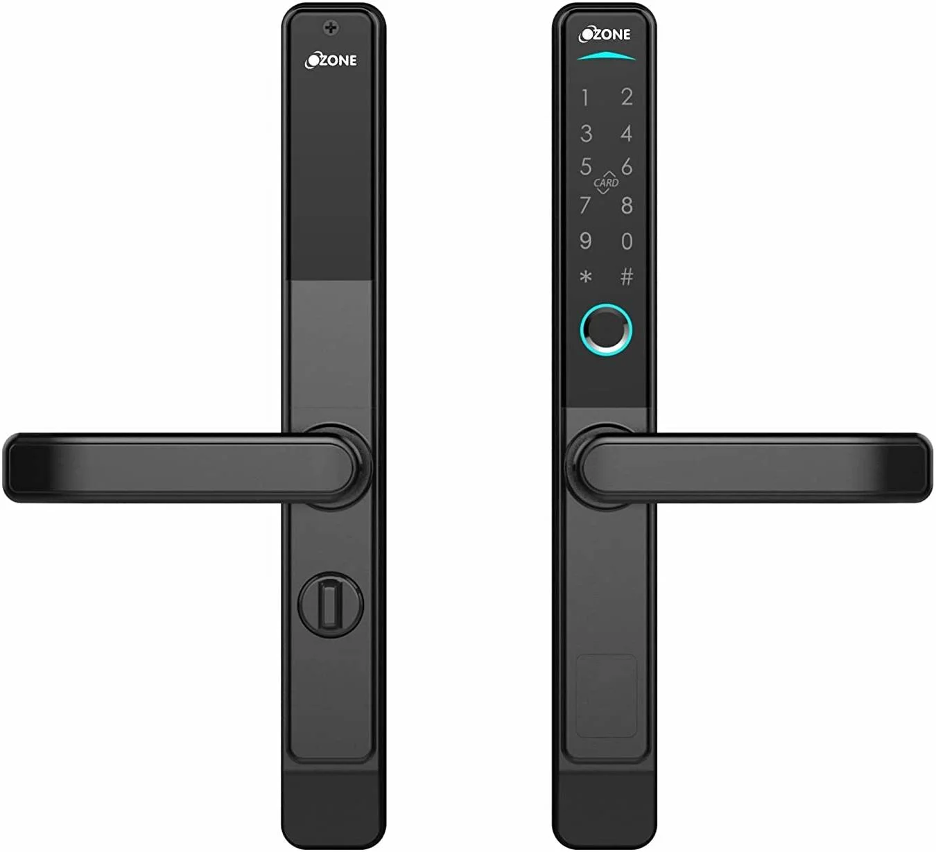 قفل هوشمند درب باریک اوزون، حالت عبور، رمز عبور ضد سرقت، ردیابی ممیزی، مصرف برق پایین، ترکیب اعداد 6 - 15 رقمی، باتری آلکالاین AAA، مشکی | OZ-FDL-33 Life SW std