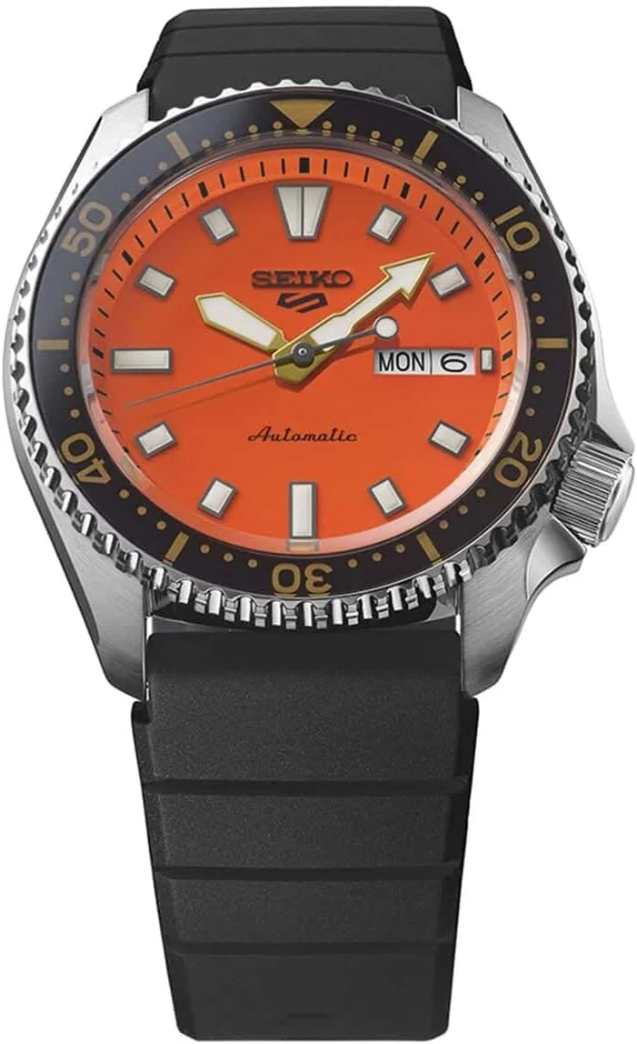 ساعت مچی مردانه سیکو 5 اسپرت مدل SRPL89K1، اتوماتیک، اندازه قاب 42.5 میلی متر، نارنجی/مشکی