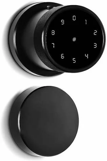 قفل هوشمند دایره ای شکل اوزون، با دسترسی از طریق اثر انگشت / رمز عبور / کارت، کد درهم سازی 15 رقمی، ضخامت درب 35 تا 65 میلی متر، 4 عدد باتری قلمی، مشکی | OZ-FDL-11-R-LIFE