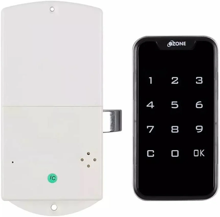 قفل کمدی هوشمند رمزدار Ozone، دسترسی با رمز عبور / کارت و برنامه، مناسب برای ضخامت 1-25 میلی متر، نشانگر باتری کم، مشکی | OZFL-201- LIFE PW