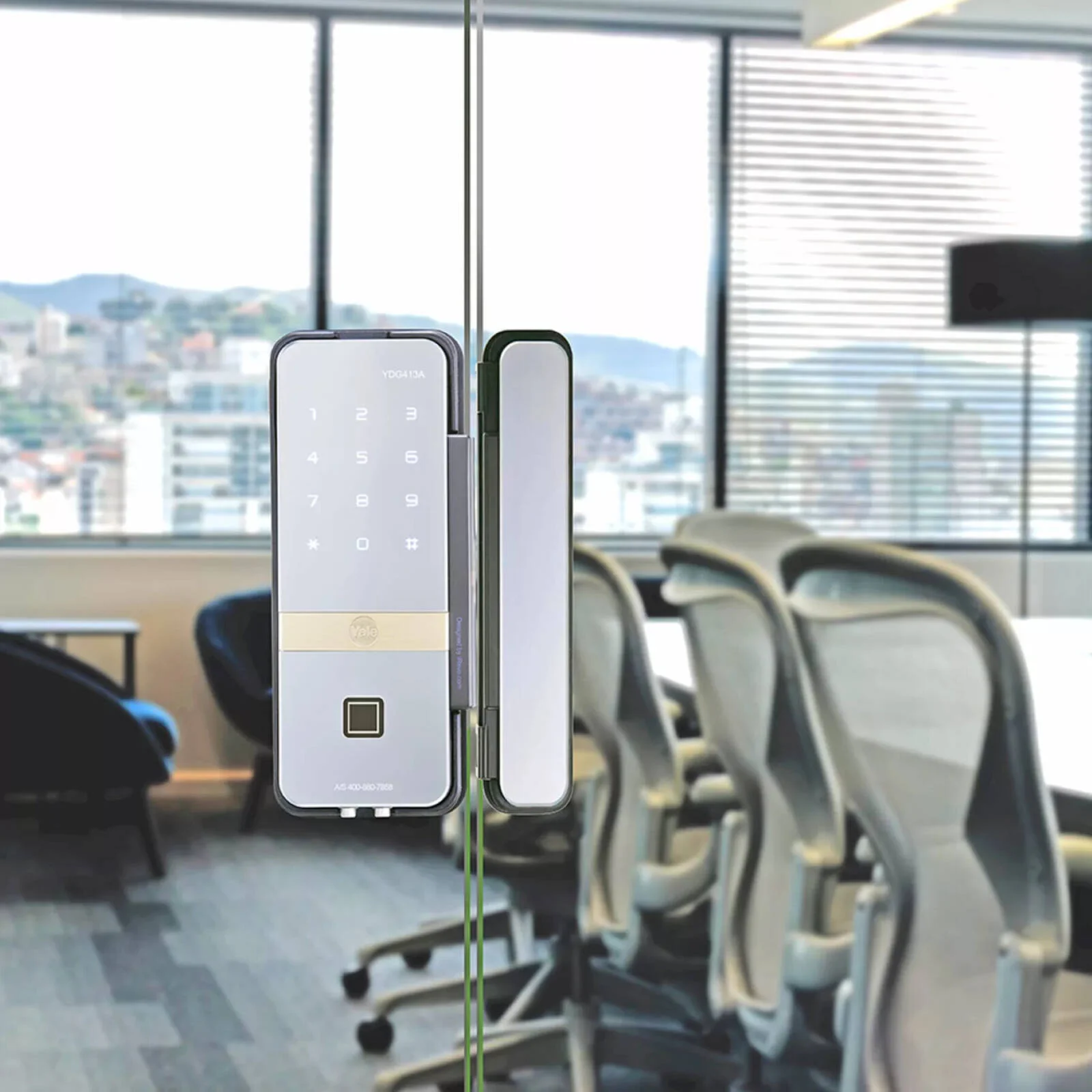 زبانه قفل شیشه ای Yale YDG413A مناسب برای قفل هوشمند شیشه ای YDG413A و YDG413 برای درب های دو لنگه، لوازم جانبی هوشمند | 05-0413-2-00-60-11