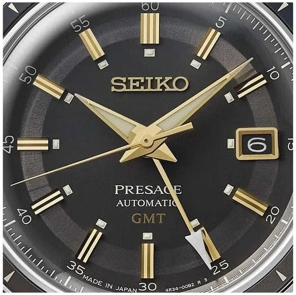 ساعت مردانه سیکو Presage 60s GMT استیل ضد زنگ صفحه خاکستری مدل SSK013J، خاکستری، مدرن