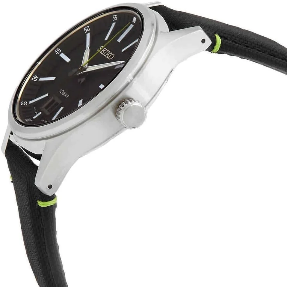 ساعت مچی مردانه سیکو با صفحه مشکی و تاریخ بزرگ مدل SUR517P1