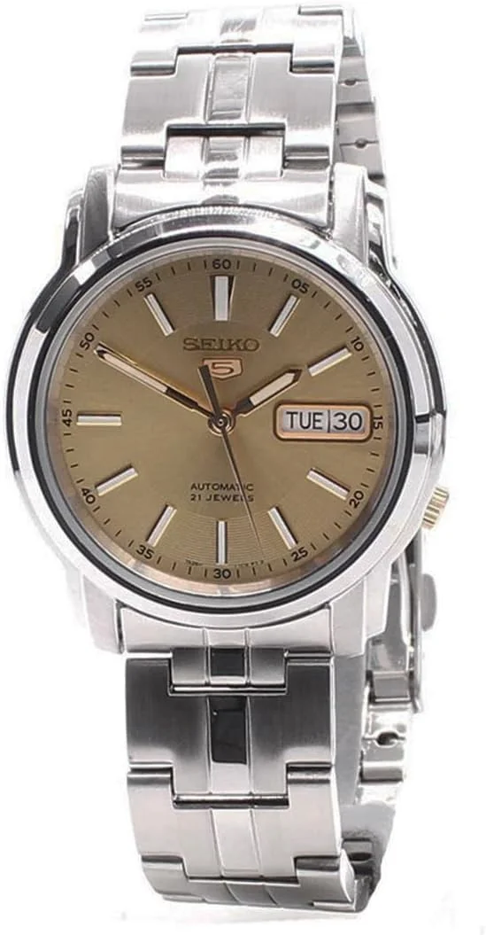 ساعت مچی مردانه سیکو 5 اتوماتیک صفحه شامپاینی استیل مدل SNKL81