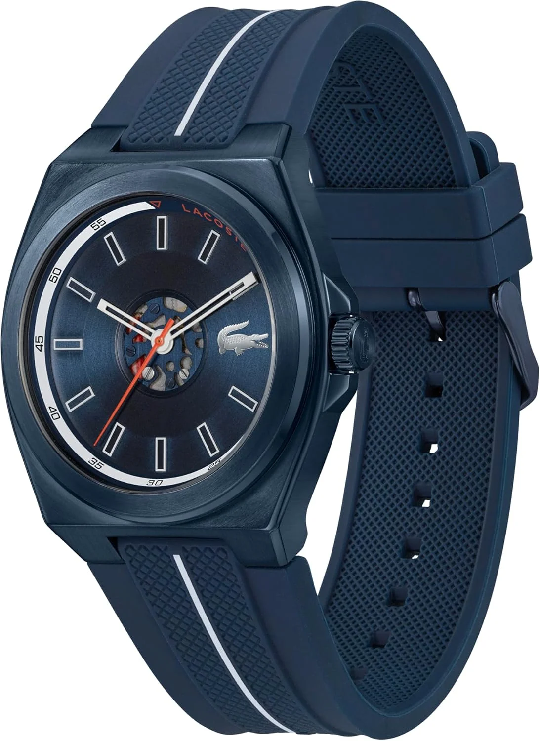 ساعت مچی مردانه لاکوست رنو 3H کوارتز با بند سیلیکونی شفاف - مقاوم در برابر آب تا 5ATM/50 متر، جزئیات اسکلتی چشم نواز، ساعت مدرن، 42 میلی متر ساعت مچی مردانه لاکوست رنو 3H کوارتز با بند سیلیکونی شفاف - مقاوم در برابر آب تا 5ATM/50 متر، جزئیات اسکلتی چشم نواز، ساعت مدرن، 42 میلی متر