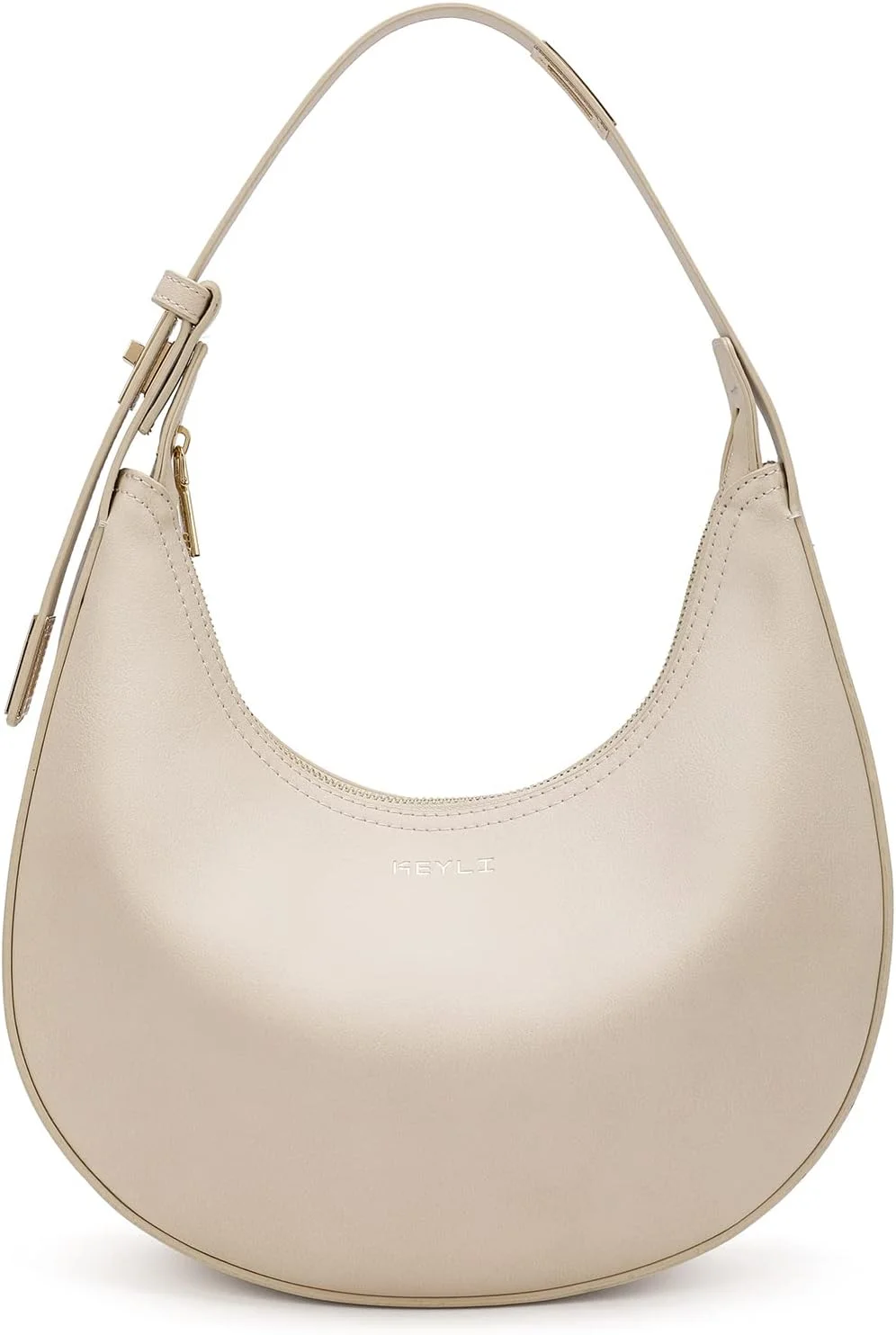 کیف دستی و دوشی زنانه Keyli، چرم ضد آب، کیف کلاچ کوچک، کیف دستی شیک با زیپ و دسته بالایی، کیف های کوچک، کیف پیام رسان زیبا با بند قابل تنظیم - خاکی