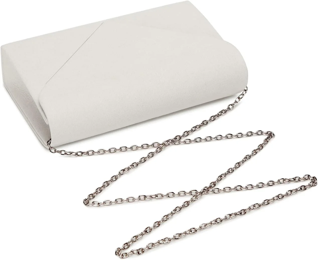 کیف دستی مجلسی جیر، کیف زنجیری کوچک دوشی و کراس بادی، نقره ای