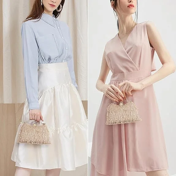 کیف دستی مجلسی زنانه KASTWAVE، کیف کلاچ نگین دار برای عروسی، جشن و مهمانی رسمی - کیف دوشی بند بلند با دسته بالایی شیک، کیف مجلسی شیک برای ضیافت و مناسبت های خاص