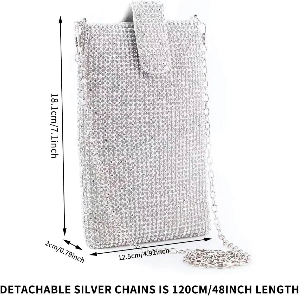 کیف دستی مجلسی زنانه، کیف کلاچ توری فلزی، کیف کوچک دوشی، کیف پول موبایل