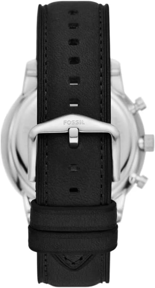 ساعت مردانه FOSSIL Neutra، موتور کرنوگراف با بند استیل ضد زنگ یا چرمی، مشکی و سفید، 44 میلی متر