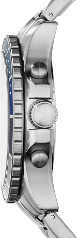 ساعت مچی مردانه فسیل بریگز، موتور کرنوگراف کوارتز، قاب استیل ضد زنگ نقره ای 42 میلی متری با بند استیل ضد زنگ، CH2927