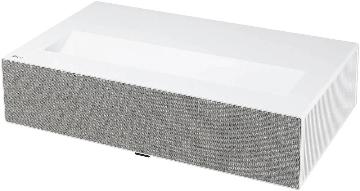 پروژکتور لیزری هوشمند سینمای خانگی 4K UHD ال‌جی CineBeam با پرتاب فوق‌کوتاه (3840x2160)، استریو 2x20W داخلی، 2500 انسی لومن، webOS 6.0، Prime Video، Netflix، Apple TV+، سفید | LGHU715QW