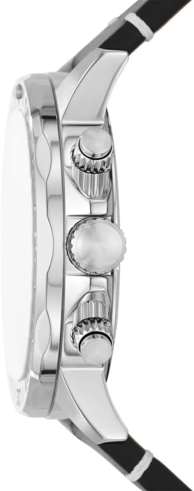 ساعت مچی مردانه فسیل مدل BQ2708 با صفحه مشکی و بند چرمی اصل مشکی