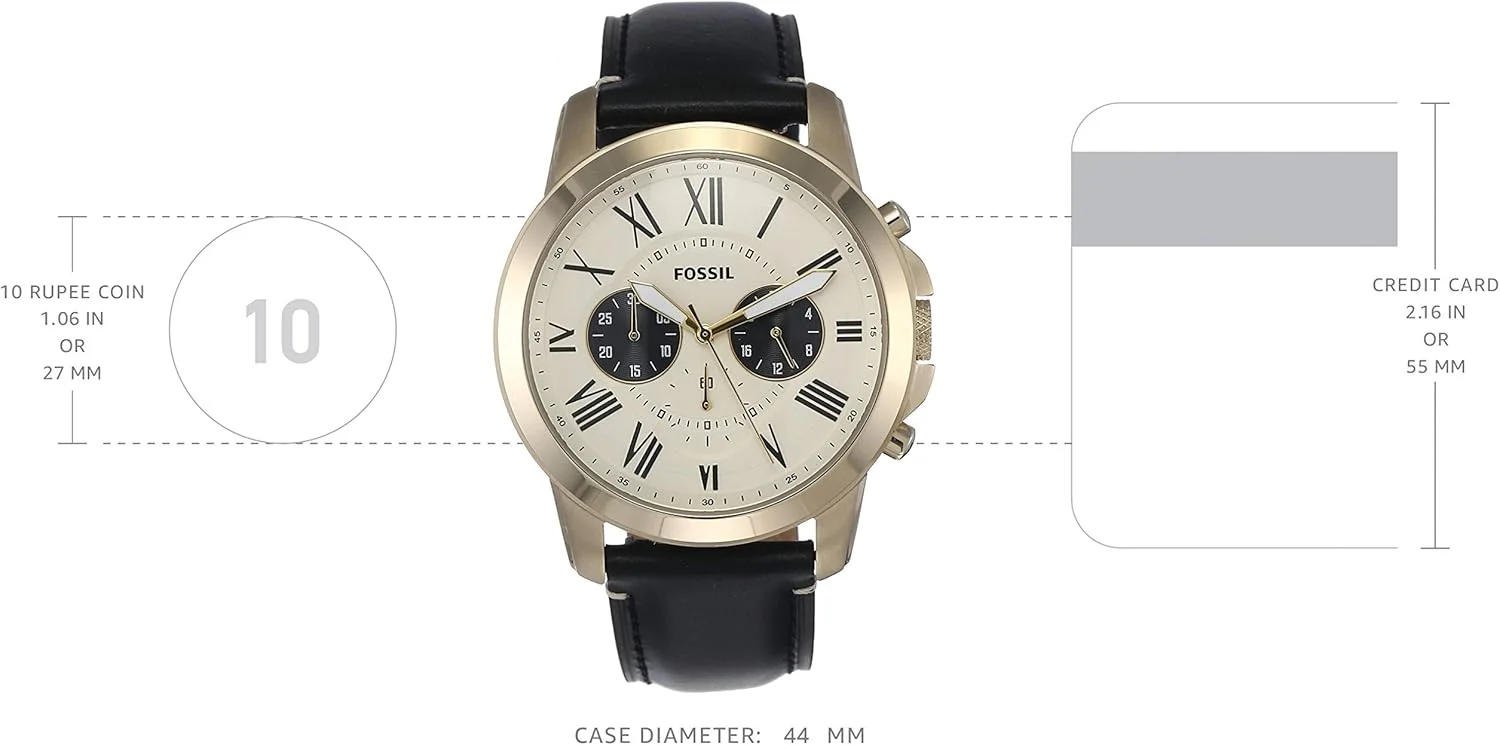 ساعت مچی عقربه‌ای مردانه فسیل مدل FS5272 با بند چرمی مشکی