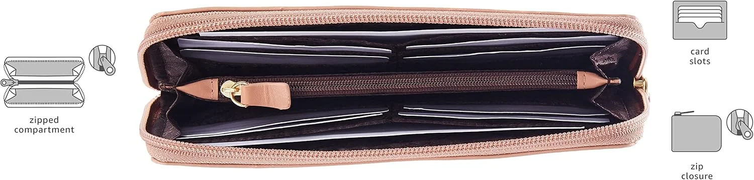 کیف پول زنانه چرم طبیعی Isle Locada بای هایدساین مدل L-ZIP AROUND