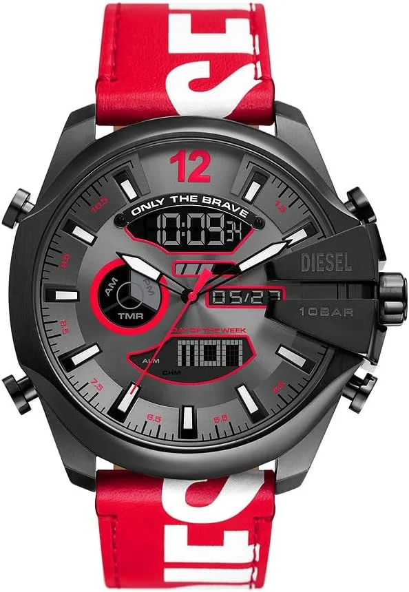 ساعت مچی مردانه دیزل مدل Mega Chief، موتور دیجیتال یا کرنوگراف، استیل ضد زنگ با اندازه قاب 51 میلی متر و بند استیل یا چرمی