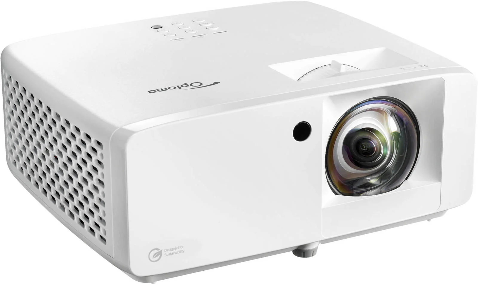 پروژکتور لیزری DLP کوتاه برد فول اچ دی Optoma ZH450ST DuraCore، روشنایی 4200 انسی لومن، تصویر 360 درجه، بلندگوی یکپارچه، نور لیزری 30000 ساعته، HDMI 2.0 / USB / RS232 / RJ45، سفید | E9PD7L311EZ3