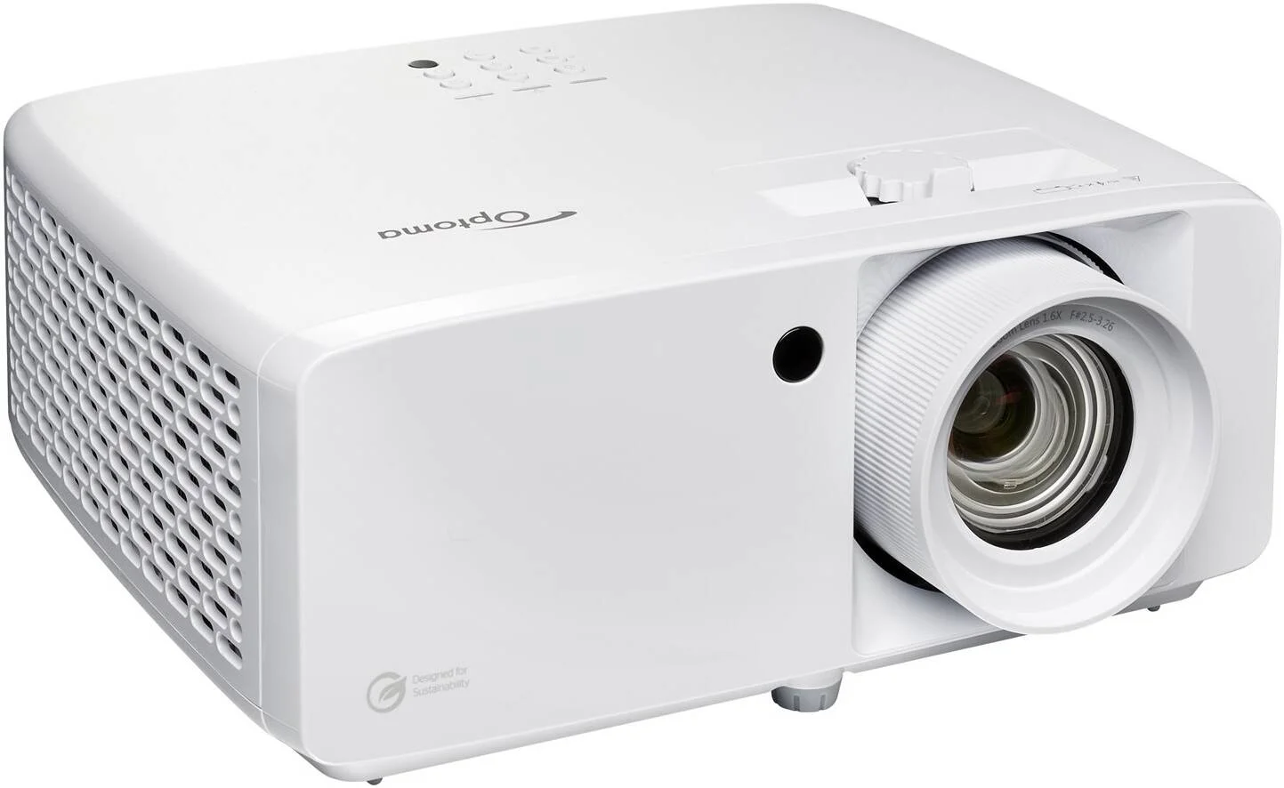 پروژکتور Optoma ZH551، تکنولوژی نمایش DLP، روشنایی 5600 لومن، رزولوشن FHD، منبع نور لیزری، نسبت تصویر 16:9، فاصله پروجکشن تا 9.3 متر، سفید | ZH551