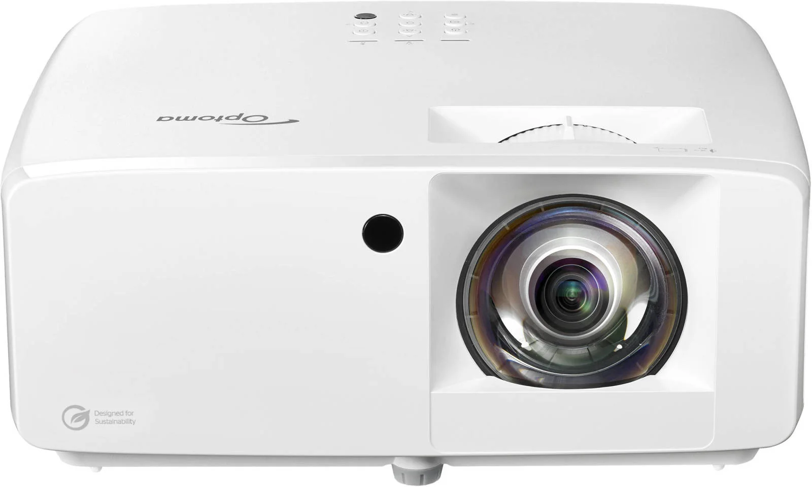 پروژکتور لیزری DLP کوتاه برد فول اچ دی Optoma ZH450ST DuraCore، روشنایی 4200 انسی لومن، تصویر 360 درجه، بلندگوی یکپارچه، نور لیزری 30000 ساعته، HDMI 2.0 / USB / RS232 / RJ45، سفید | E9PD7L311EZ3