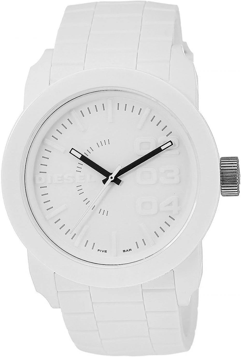 ساعت مچی مردانه دیزل Double Down S44، سه عقربه، قاب پلی کربنات مشکی 44 میلی متری با بند سیلیکونی، DZ1437