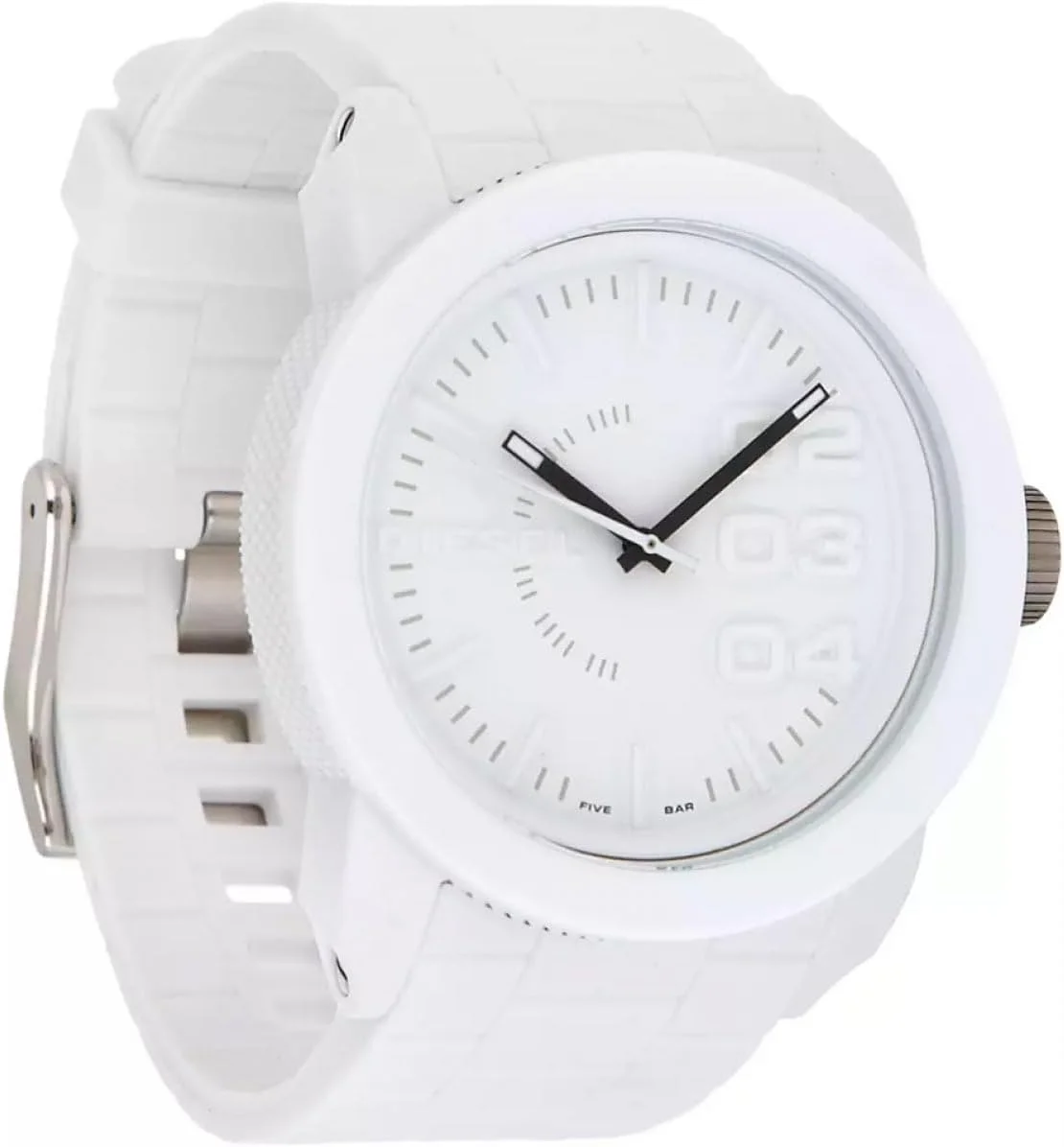 ساعت مچی مردانه دیزل Double Down S44، سه عقربه، قاب پلی کربنات مشکی 44 میلی متری با بند سیلیکونی، DZ1437